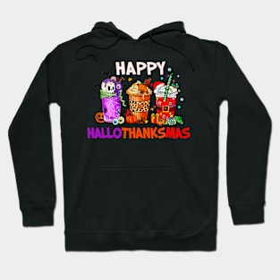 Halloween Thanksgiving Christmas Happy HalloThanksMas Coffee Hoodie